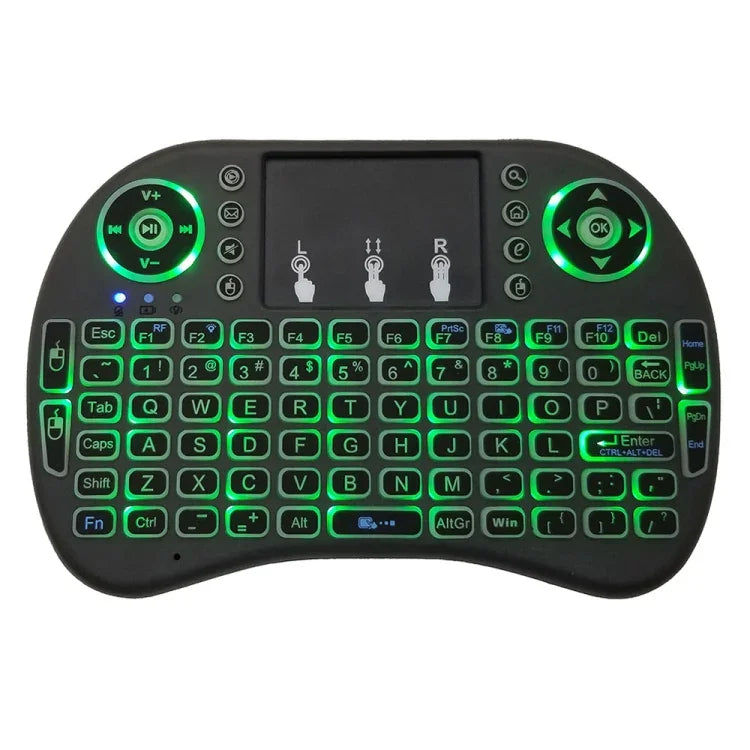 지원 언어: 영어 Android TV 박스 & 스마트 TV & PC 태블릿 & Xbox360 & PS3 & HTPC/IPTV용 터치패드가 있는 i8 에어 마우스 무선 백라이트 키보드, 영어