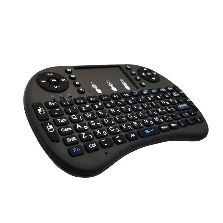 지원 언어: 히브리어 Android TV 박스 & 스마트 TV & PC 태블릿 & Xbox360 & PS3 & HTPC/IPTV용 터치패드가 있는 i8 에어 마우스 무선 키보드, 히브리어