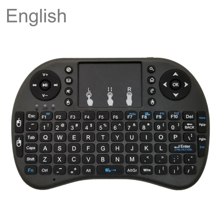 지원 언어: 영어 Android TV 박스 & 스마트 TV & PC 태블릿 & Xbox360 & PS3 & HTPC/IPTV용 터치패드가 있는 i8 에어 마우스 무선 키보드, 영어