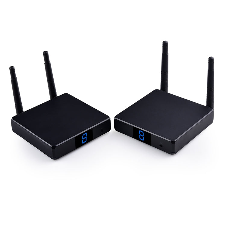 Measy FHD686 풀 HD 1080P 3D 5-5.8GHz 무선 HDMI 송수신기 (송신기 + 수신기) 디스플레이 포함, 적외선 리모컨 및 무선 동일 화면 기능 지원, 전송 거리: 200m, 디스플레이 포함 FHD686