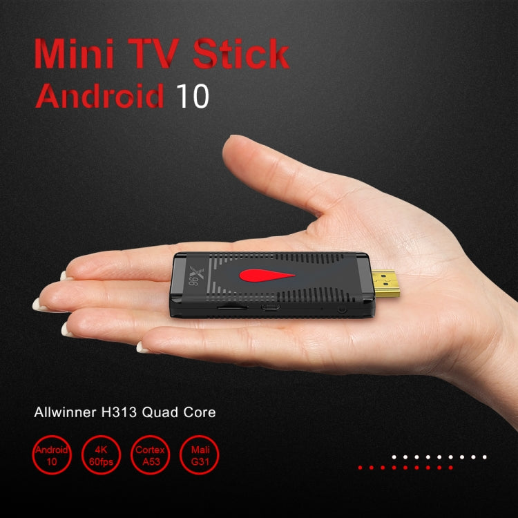 X96 S400 안드로이드 10.0 미니 TV 스틱, Allwinner H313 쿼드 코어 ARM Cortex A53, 1GB + 8GB, WiFi, HDMI, TF 카드, USB 지원, 1GB+8GB