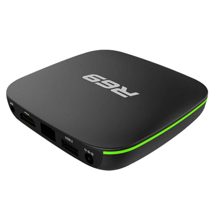 R69 1080P HD 스마트 TV 박스 안드로이드 4.4 미디어 플레이어 리모컨 포함, 쿼드코어 Allwinner H3, RAM: 1GB, ROM: 8GB, 2.4G WiFi, LAN, EU 플러그, 1GB+8GB