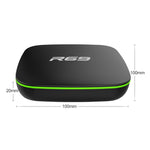 R69 1080P HD 스마트 TV 박스 안드로이드 4.4 미디어 플레이어 리모컨 포함, 쿼드코어 Allwinner H3, RAM: 1GB, ROM: 8GB, 2.4G WiFi, LAN, EU 플러그, 1GB+8GB