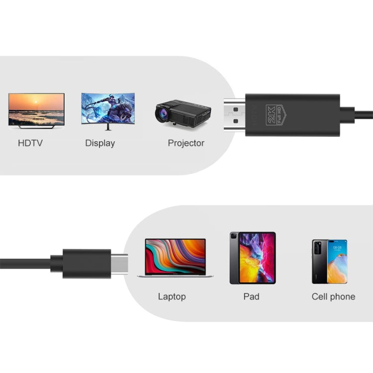 UC506 USB-C / 타입-C to HDMI 2K 60Hz HDTV 케이블, UC506