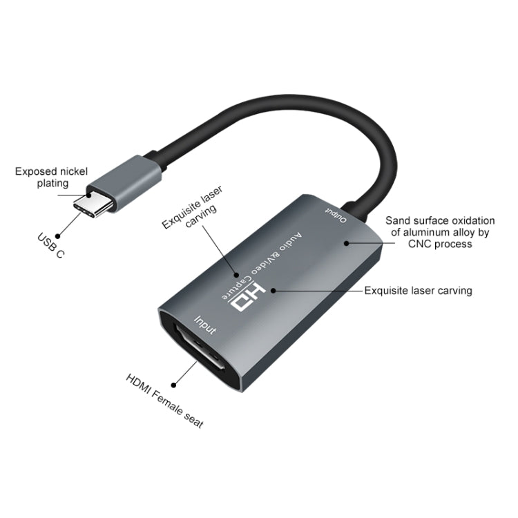 Z29A HDMI 암컷 to USB-C / 타입-C 수컷 비디오 오디오 캡처 박스, Z29A