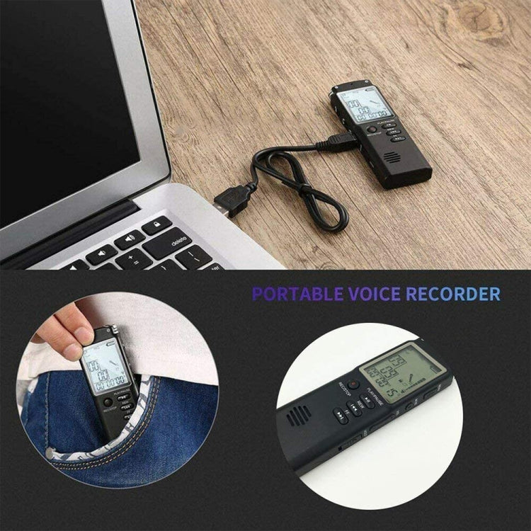 T60 단색 화면 HD 노이즈 감소 디지털 음성 녹음기, 16G, MP3 / WAV 포맷 지원, 16G
