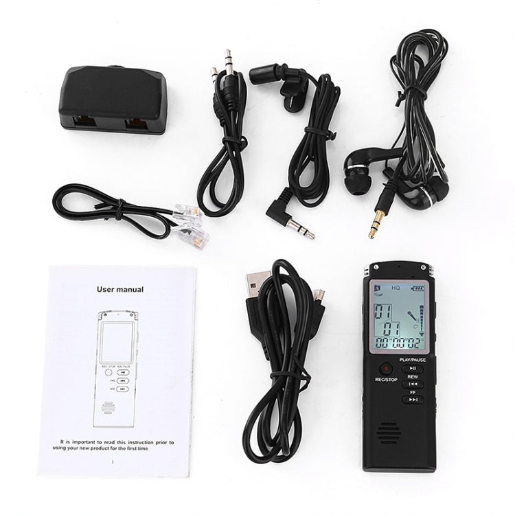 T60 단색 화면 HD 노이즈 감소 디지털 음성 녹음기, 32G, MP3 / WAV 포맷 지원, 32G