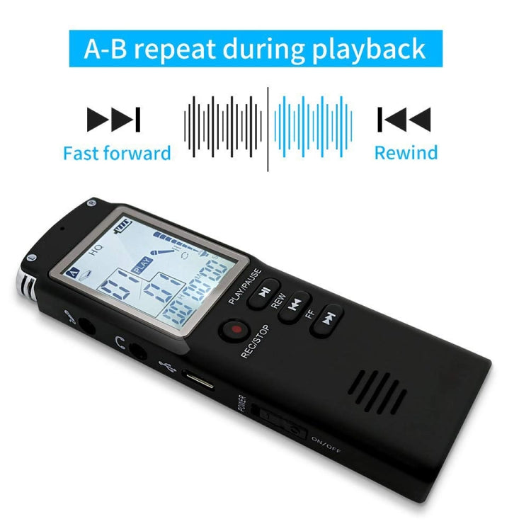 T60 단색 화면 HD 노이즈 감소 디지털 음성 녹음기, 32G, MP3 / WAV 포맷 지원, 32G