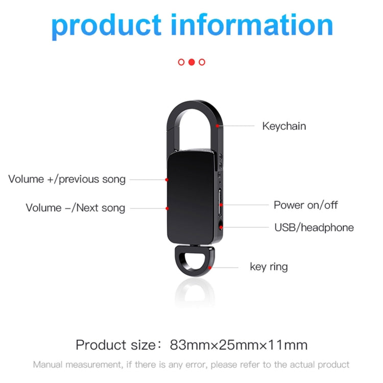 S20 8GB 키체인 HD 노이즈 감소 휴대용 녹음 펜, 8GB