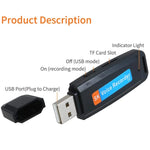 SK001 충전식 U-디스크 휴대용 USB 음성 녹음기, 메모리 없음, 메모리 없음