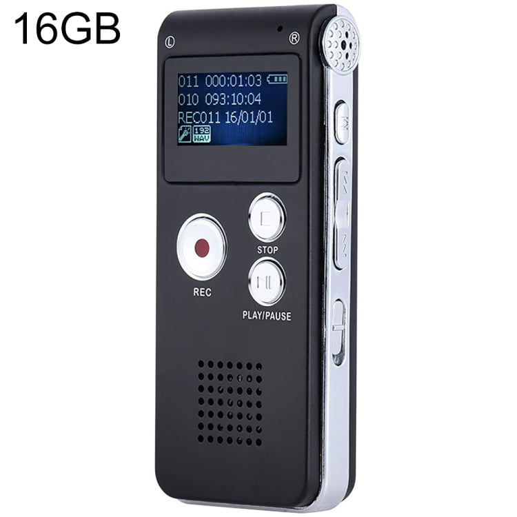 SK012 16GB 스마트 노이즈 감소 HD 음성 녹음 펜, 블랙 16GB