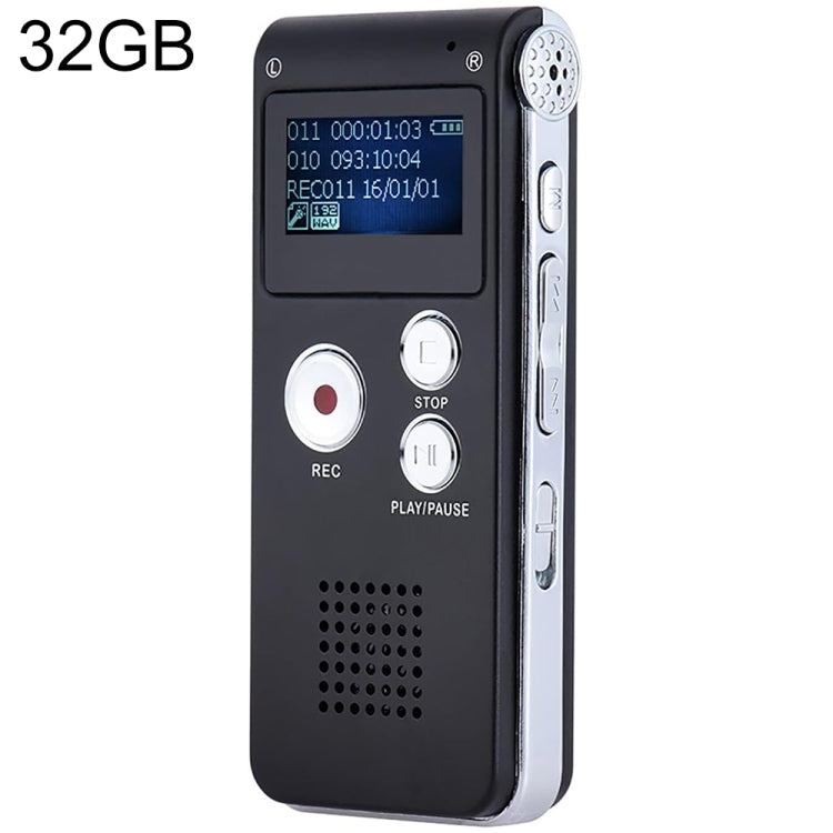 SK012 32GB 스마트 노이즈 감소 HD 음성 녹음 펜, 블랙 32GB