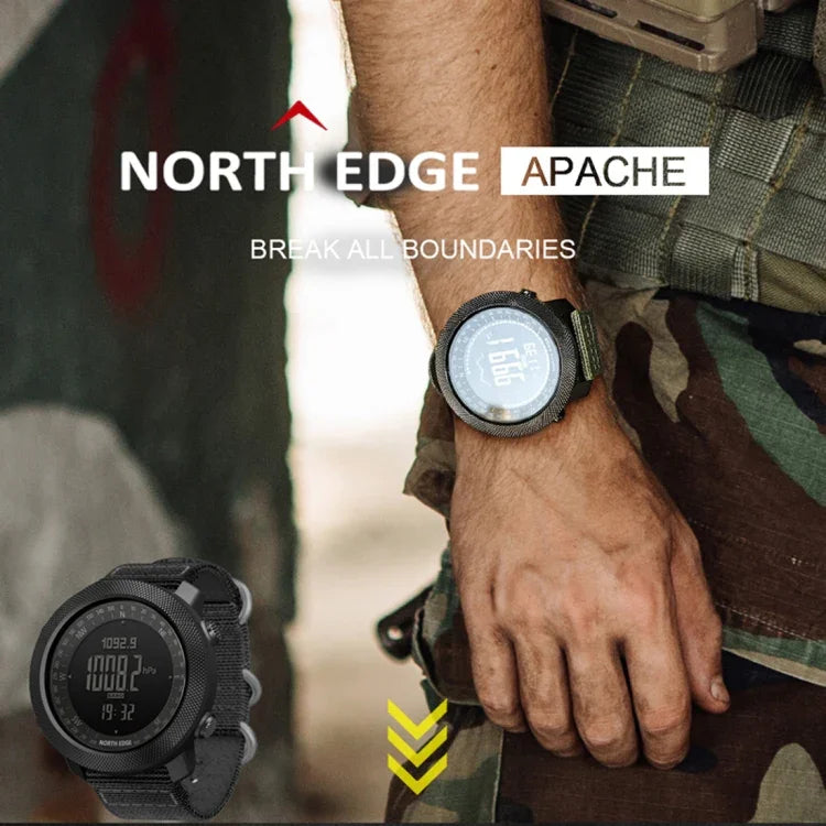NORTH EDGE 다기능 방수 야외 스포츠 전자 스마트 시계, 습도 측정 / 일기 예보 / 속도 측정 지원, 스타일: 나일론 스트랩, 나일론 스트랩