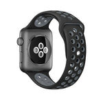For Apple Watch Series 10 42mm / 9&8&7 41mm / SE 3&SE 2&6&SE&5&4 40mm / 3&2&1 38mm Fashionable Classical Silicone Sport Watch Band(Grey White), WA1230A, WA1230B, WA1230BG, WA1230BH, WA1230BL, WA1230BM, WA1230BR, WA1230BY, WA1230C, WA1230D, WA1230DW    ...