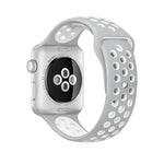 Apple Watch 시리즈 10 42mm / 9&8&7 41mm / SE 3&SE 2&6&SE&5&4 40mm / 3&2&1 38mm 패셔너블 클래식 실리콘 스포츠 시계줄(그레이 화이트), WA1230A, WA1230B, WA1230BG, WA1230BH, WA1230BL, WA1230BM, WA1230BR, WA1230BY, WA1230C, WA1230D, WA1230DW    ...