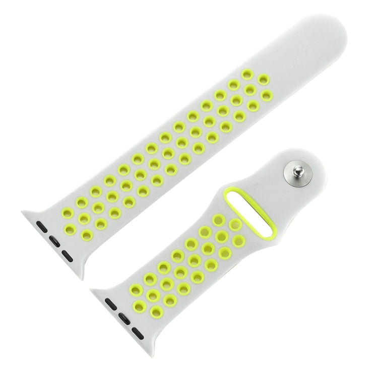 Apple Watch 시리즈 10 42mm / 9&8&7 41mm / SE 3&SE 2&6&SE&5&4 40mm / 3&2&1 38mm 패셔너블 클래식 실리콘 스포츠 시계줄(그레이 화이트), WA1230A, WA1230B, WA1230BG, WA1230BH, WA1230BL, WA1230BM, WA1230BR, WA1230BY, WA1230C, WA1230D, WA1230DW    ...