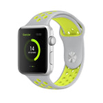 Apple Watch 시리즈 10 42mm / 9&8&7 41mm / SE 3&SE 2&6&SE&5&4 40mm / 3&2&1 38mm 패셔너블 클래식 실리콘 스포츠 시계줄(그레이 화이트), WA1230A, WA1230B, WA1230BG, WA1230BH, WA1230BL, WA1230BM, WA1230BR, WA1230BY, WA1230C, WA1230D, WA1230DW    ...