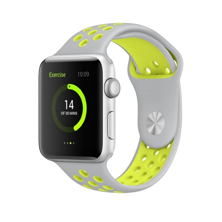 Apple Watch 시리즈 10 42mm / 9&8&7 41mm / SE 3&SE 2&6&SE&5&4 40mm / 3&2&1 38mm 패셔너블 클래식 실리콘 스포츠 시계줄(그레이 화이트), WA1230A, WA1230B, WA1230BG, WA1230BH, WA1230BL, WA1230BM, WA1230BR, WA1230BY, WA1230C, WA1230D, WA1230DW    ...