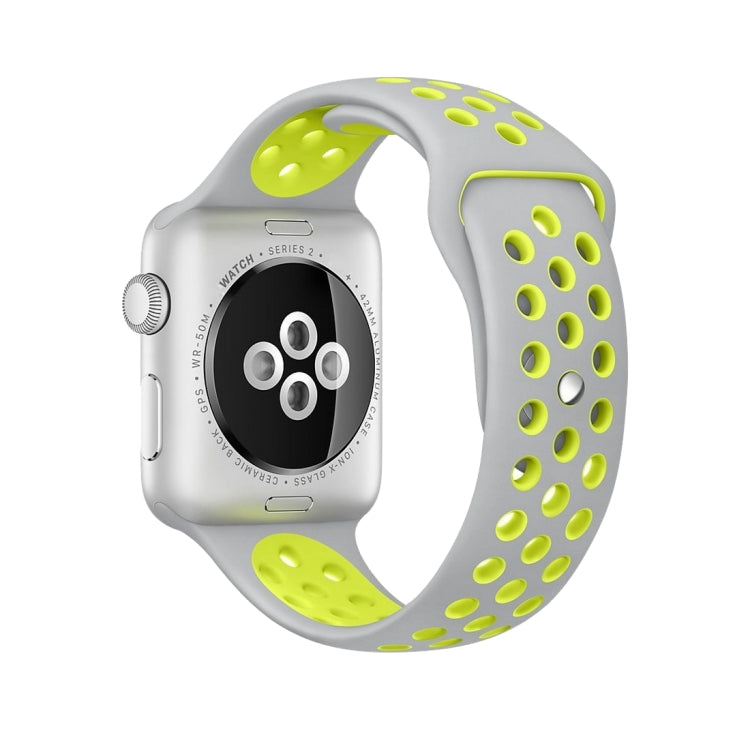 Apple Watch 시리즈 10 42mm / 9&8&7 41mm / SE 3&SE 2&6&SE&5&4 40mm / 3&2&1 38mm 패셔너블 클래식 실리콘 스포츠 시계줄(그레이 화이트), WA1230A, WA1230B, WA1230BG, WA1230BH, WA1230BL, WA1230BM, WA1230BR, WA1230BY, WA1230C, WA1230D, WA1230DW    ...