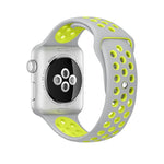 For Apple Watch Series 10 42mm / 9&8&7 41mm / SE 3&SE 2&6&SE&5&4 40mm / 3&2&1 38mm Fashionable Classical Silicone Sport Watch Band(Grey White), WA1230A, WA1230B, WA1230BG, WA1230BH, WA1230BL, WA1230BM, WA1230BR, WA1230BY, WA1230C, WA1230D, WA1230DW    ...