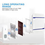 N15K-1T1-B 110dB 무선 IP55 방수 저전력 WiFi 도어벨 수신기 야간등 포함, 53가지 음악 옵션, 수신 거리: 300m, N15K-1T1-B 화이트, N15K-1T1-B 블랙