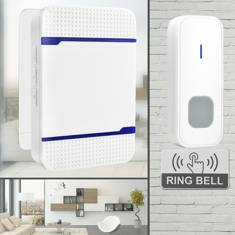 N15K-1T1-B 110dB 무선 IP55 방수 저전력 WiFi 도어벨 수신기 야간등 포함, 53가지 음악 옵션, 수신 거리: 300m, N15K-1T1-B 화이트, N15K-1T1-B 블랙