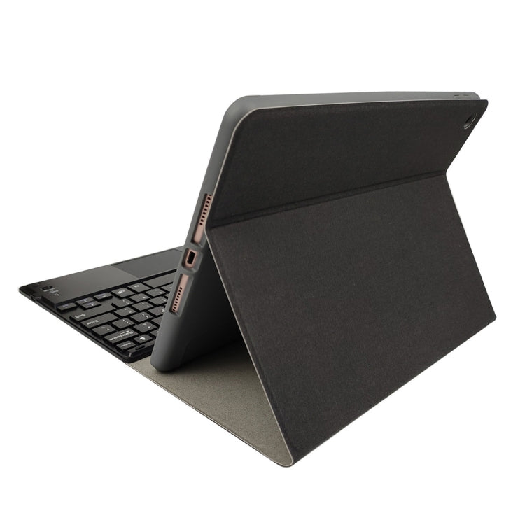 RK102C 분리형 자석 플라스틱 블루투스 키보드 터치패드 + 실크 패턴 TPU 태블릿 케이스 iPad 10.2용, 펜 슬롯 및 거치대 포함, RK102C