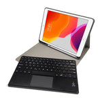 RK102C 분리형 자석 플라스틱 블루투스 키보드 터치패드 + 실크 패턴 TPU 태블릿 케이스 iPad 10.2용, 펜 슬롯 및 거치대 포함, RK102C