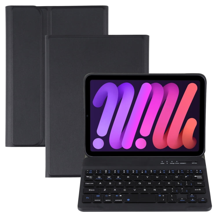 A06 분리형 양가죽 질감 초슬림 TPU 블루투스 키보드 가죽 태블릿 케이스 스탠드 포함 iPad mini 6 / mini 7용, A06