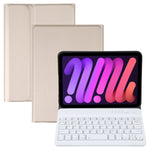 A06 분리형 양가죽 질감 초슬림 TPU 블루투스 키보드 가죽 태블릿 케이스 스탠드 포함 iPad mini 6 / mini 7용, A06