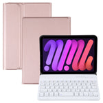 A06 분리형 양가죽 질감 초슬림 TPU 블루투스 키보드 가죽 태블릿 케이스 스탠드 포함 iPad mini 6 / mini 7용, A06