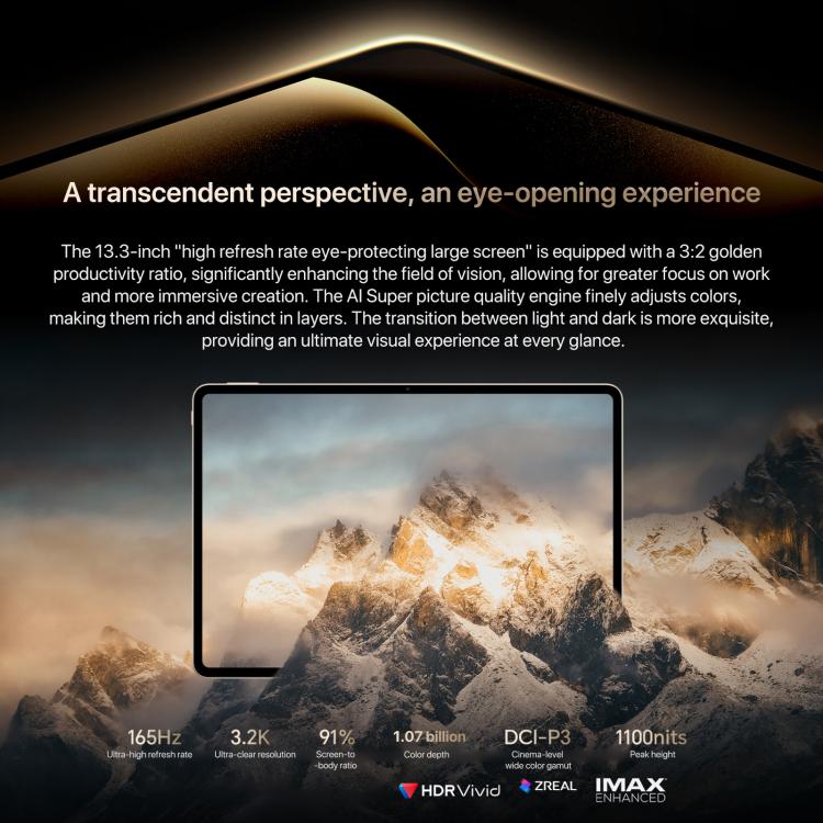 Honor MagicPad3 Pro 13.3인치 WiFi 태블릿 PC, 12GB+512GB MagicOS 10.0 Qualcomm Snapdragon 8 Lite Gen5 옥타 코어, 12GB+512GB