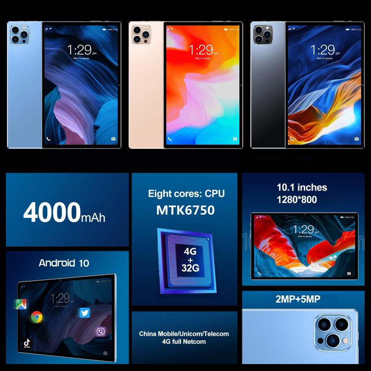 Android 10.0 MTK6750 옥타 코어 1.8GHz, 듀얼 SIM, GPS 지원, OTG, WiFi, BT, 4GB+64GB, MTK6750 4GB+64GB