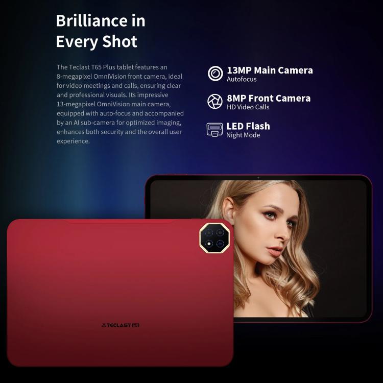 Teclast T65 Plus 4G LTE 태블릿 PC, 8GB+256GB, 13.4인치 안드로이드 15 MediaTek Helio G99 옥타 코어, 듀얼 SIM 지원, T65 Plus