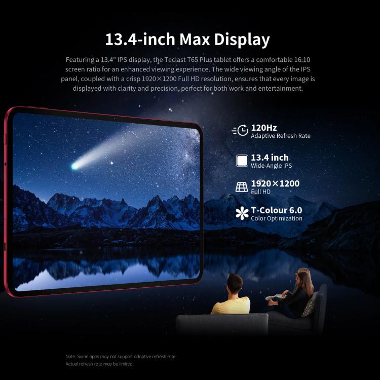 Teclast T65 Plus 4G LTE 태블릿 PC, 8GB+256GB, 13.4인치 안드로이드 15 MediaTek Helio G99 옥타 코어, 듀얼 SIM 지원, T65 Plus