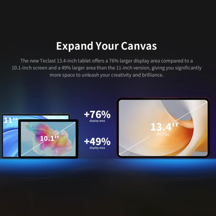 Teclast T65 Plus 4G LTE 태블릿 PC, 8GB+256GB, 13.4인치 안드로이드 15 MediaTek Helio G99 옥타 코어, 듀얼 SIM 지원, T65 Plus