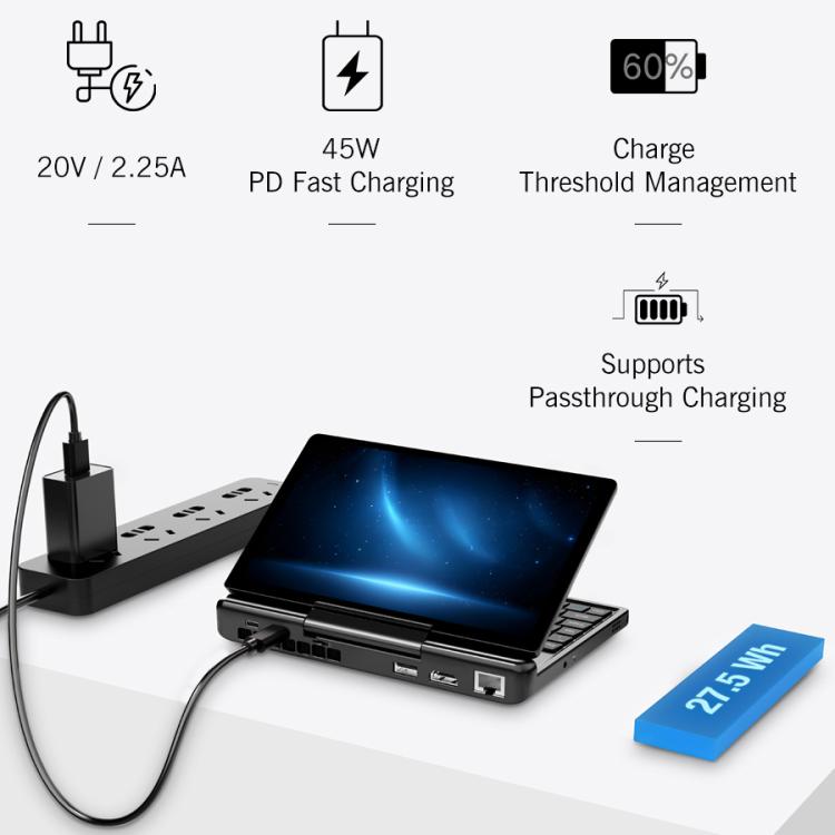 GPD MicroPC 2 핸드헬드 게이밍 PC, 16GB+512GB, 7인치 Windows 11 Pro 인텔 프로세서 N250, 미국 플러그, WMC2573AU, WMC2573EU, WMC2573UK, WMC2573US