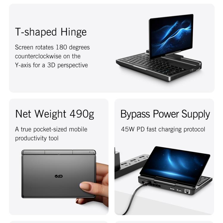 GPD MicroPC 2 핸드헬드 게이밍 PC, 16GB+512GB, 7인치 Windows 11 Pro 인텔 프로세서 N250, 미국 플러그, WMC2573AU, WMC2573EU, WMC2573UK, WMC2573US