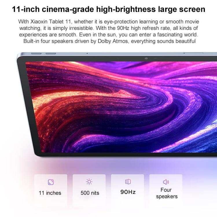 Lenovo Xiaoxin Pad 11인치 WiFi 태블릿, 8GB+128GB, Android 15, MediaTek Dimensity 6300 옥타 코어, US 플러그, 8GB+128GB, 8GB+128GB WiFi