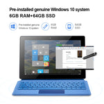 윈도우 10 시스템, 인텔 제미니 레이크 N4120 쿼드 코어 최대 2.6GHz, 키보드 및 스타일러스 펜 포함, 듀얼 밴드 WiFi 및 블루투스, TF 카드 및 HDMI 지원, 미국 플러그, 키보드 및 스타일러스 펜 포함 W10