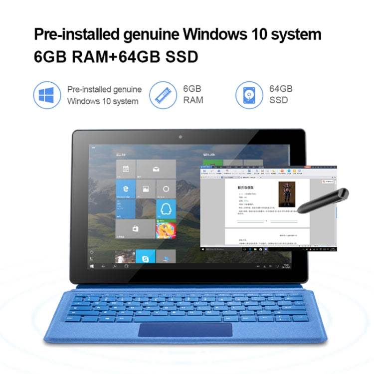 윈도우 10 시스템, 인텔 제미니 레이크 N4120 쿼드 코어 최대 2.6GHz, 키보드 및 스타일러스 펜 포함, 듀얼 밴드 WiFi 및 블루투스, TF 카드 및 HDMI 지원, 미국 플러그, 키보드 및 스타일러스 펜 포함 W10