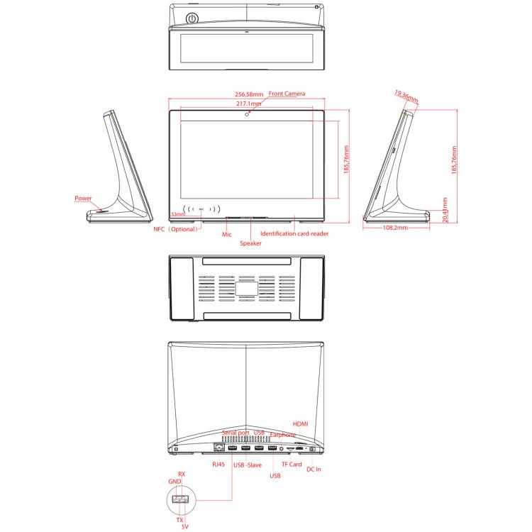 10.1인치 IPS 스크린 올인원 PC, 1GB+16GB, Android 6.0, 쿼드 코어 Cortex A17, 1.2G, RK3128, RJ45 & 블루투스 & WiFi & TF 카드 & HDMI 지원, 1+16GB Android 6.0