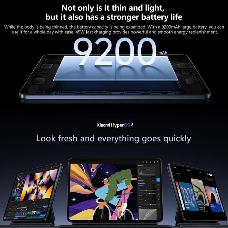 샤오미 패드 8 프로 11.2인치, 16GB+512GB, HyperOS 3 Qualcomm Snapdragon 8 Elite 옥타 코어, 16GB+512GB