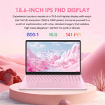 GXMO T152J 15.6인치 노트북, 메모리 없음, 윈도우 11 프로 인텔 셀러론 N5100 쿼드 코어, 지문 인식 잠금 해제 지원, 미국 플러그, 메모리 없음, 미국 플러그