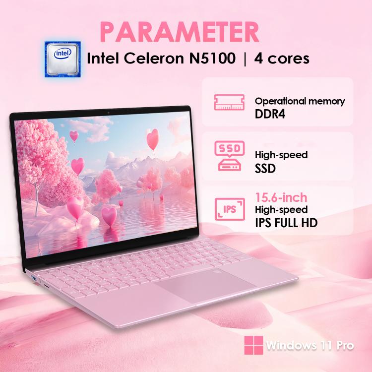 GXMO T152J 15.6인치 노메모리 노트북, Windows 11 Pro 인텔 셀러론 N5100 쿼드 코어, 지문 인식 지원, EU 플러그, 노메모리, EU 플러그