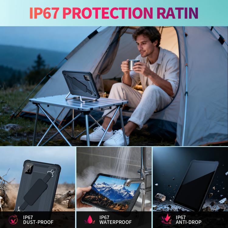 UNIWA UTAB R1040 IP67 방수 러기드 태블릿 PC, 8GB+128GB, 10.1인치 안드로이드 15 Mediatek MT8786 옥타 코어, 네트워크: 4G, 미국 플러그, UTAB R1040