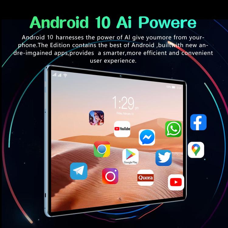 BDF P70 10.1인치 4G LTE 태블릿 PC, 6GB+128GB, 안드로이드 10 MTK6750 옥타 코어, 듀얼 SIM 지원, 영국 플러그, 8GB+256GB, 영국 플러그