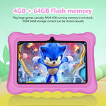 BDF T7 7인치 WiFi 키즈 태블릿 PC, 실리콘 케이스 포함, 2GB+32GB, 안드로이드 8.1 MTK6735 쿼드 코어 CPU, 미국 플러그, 4GB+64GB
