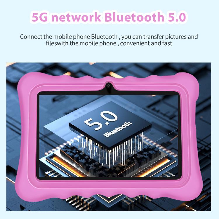 BDF T7 7인치 WiFi 키즈 태블릿 PC, 실리콘 케이스 포함, 2GB+32GB, 안드로이드 8.1 MTK6735 쿼드 코어 CPU, 미국 플러그, 4GB+64GB