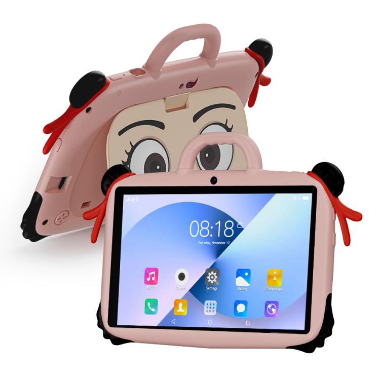BDF 7인치 WiFi 키즈 태블릿 PC 네자 실리콘 케이스, 2GB+32GB, 안드로이드 8.1 MTK6735 쿼드 코어 CPU, 미국 플러그, 4GB+64GB